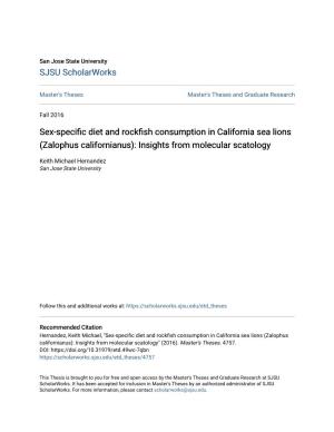 Zalophus Californianus): Insights from Molecular Scatology