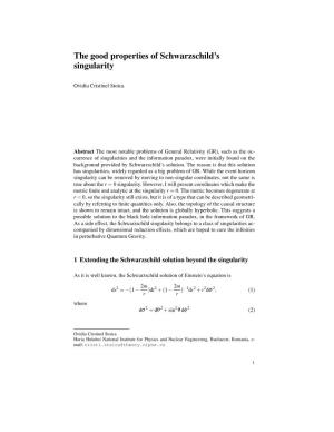 The Good Properties of Schwarzschild's Singularity