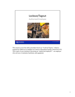 Lockout/Tagout Authorized Employee