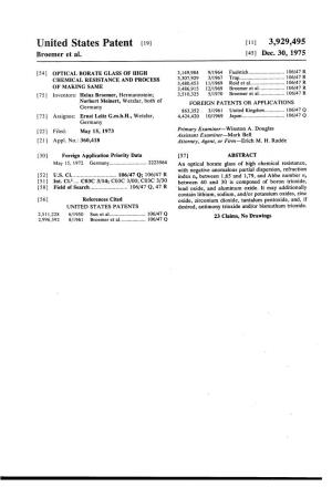 United States Patent (19) 11 3,929,495 Broemer Et Al