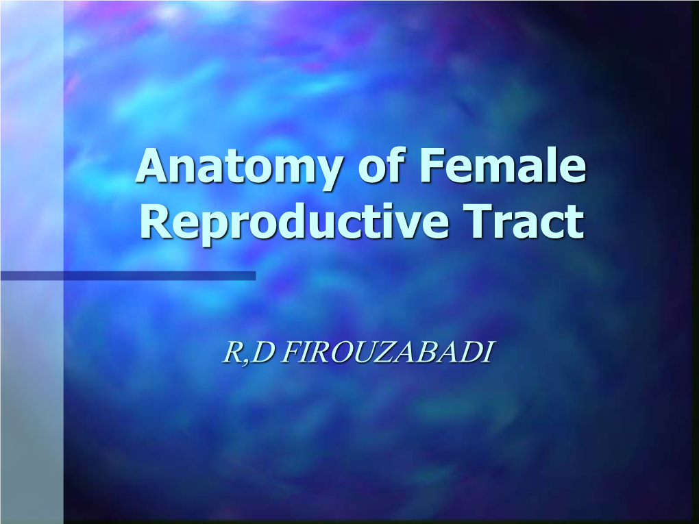 Anatomy of Female Reproductive Tract