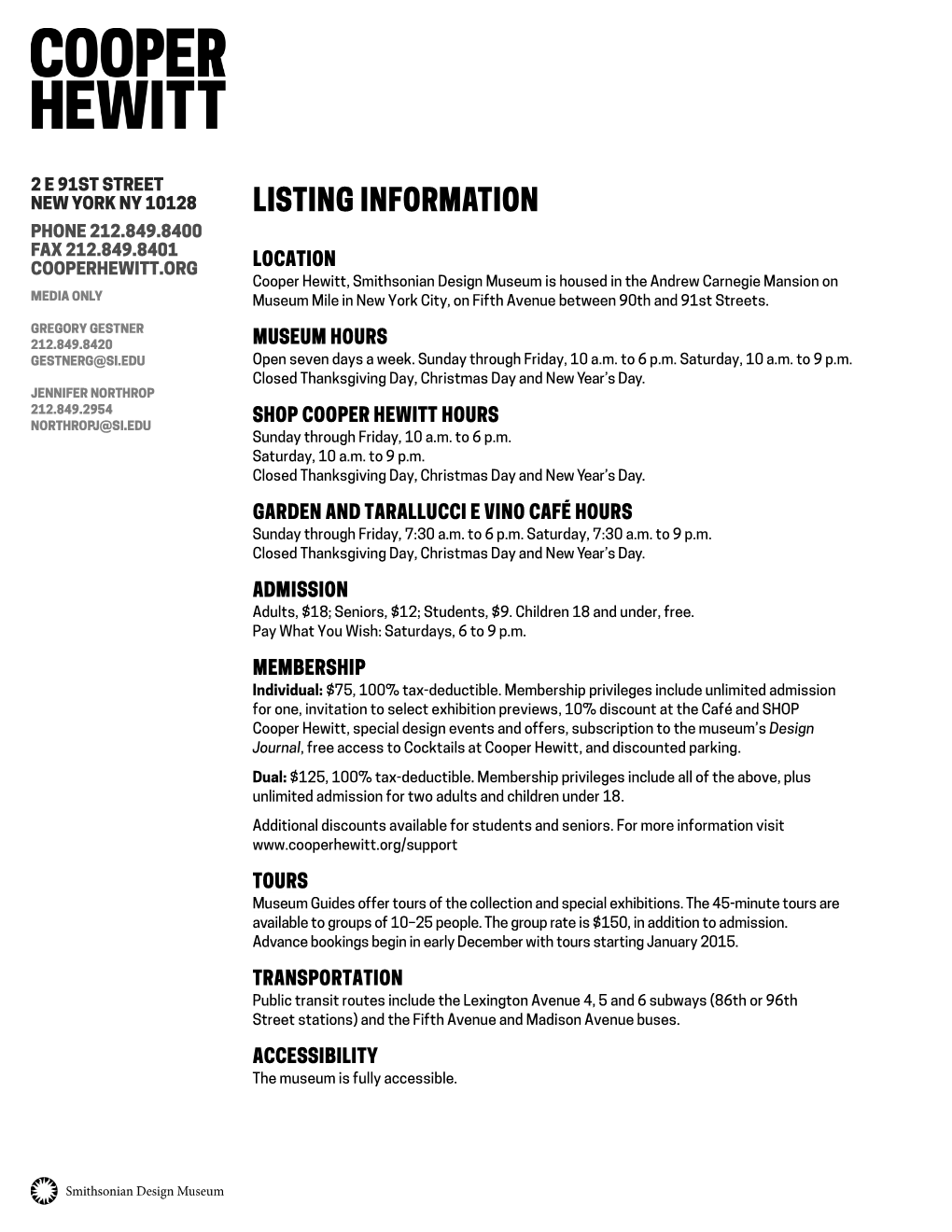 Listings Information