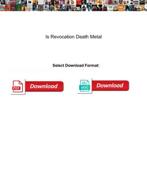 Is Revocation Death Metal