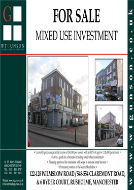 For Sale Mixed Use Investment