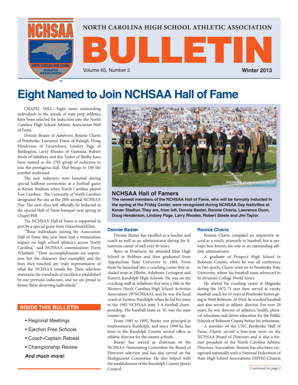 Eight Named to Join NCHSAA Hall of Fame