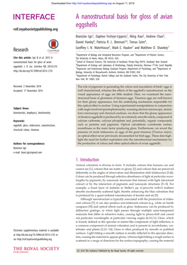 A Nanostructural Basis for Gloss of Avian Eggshells