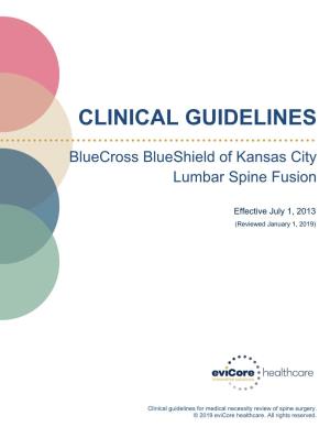 Evicore Lumbar Spinal Fusion Clinical Guidelines