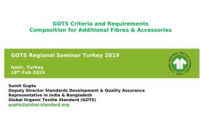 GOTS Criteria and Requirements Composition for Additional Fibres & Accessories
