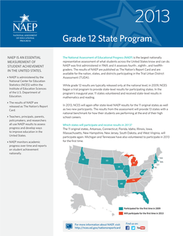 2013 Grade 12 State Program