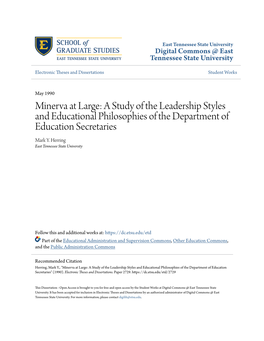 A Study of the Leadership Styles and Educational Philosophies of the Department of Education Secretaries Mark Y