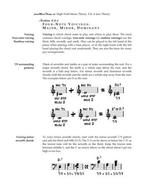 4.2.1 Four-Note Voicings -- Major, Minor, Dominant