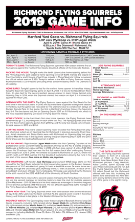 Richmond Flying Squirrels Game Notes