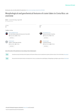 Morphological and Geochemical Features of Crater Lakes in Costa Rica: an Overview