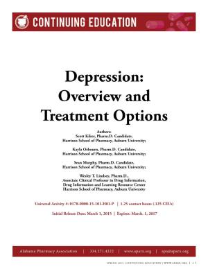 Depression: Overview and Treatment Options