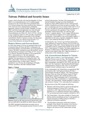 Taiwan: Political and Security Issues