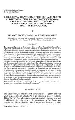 Osteology and Myology of the Cephalic Region And