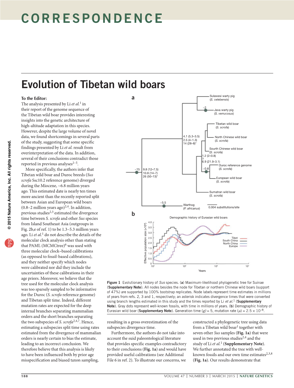 On Genetic Differentiation Between Domestic Pigs and Tibetan