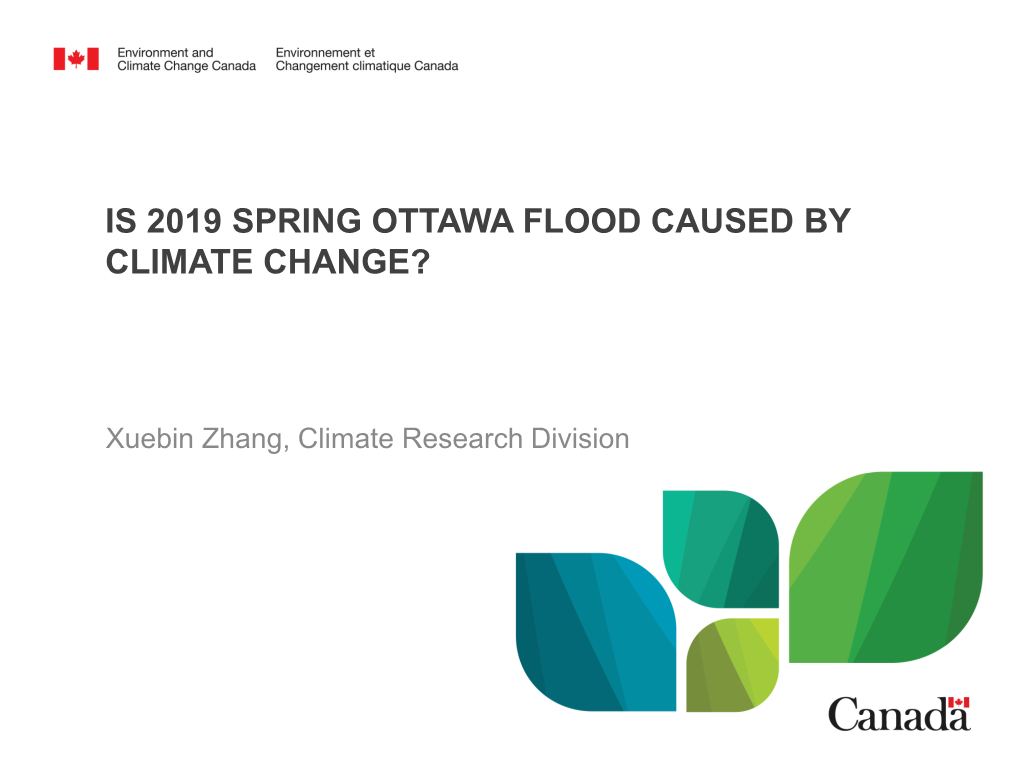 Is 2019 Spring Ottawa Flood Caused by Climate Change?