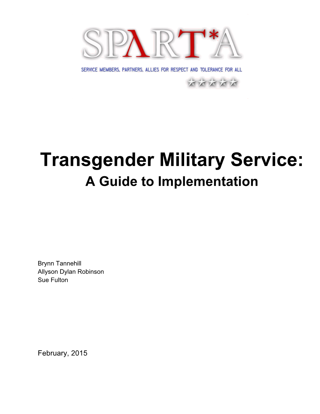 Transgender Military Service: a Guide to Implementation