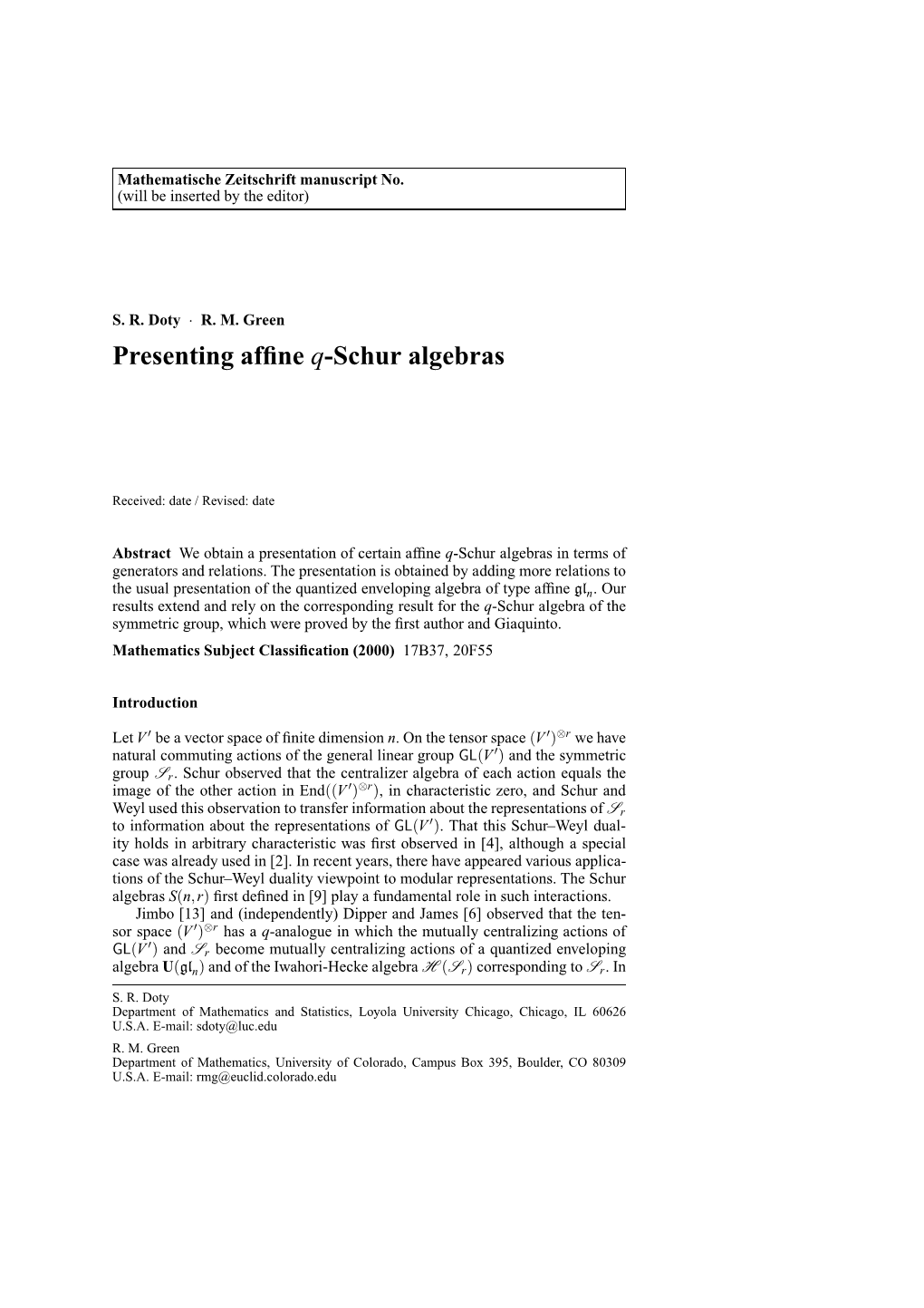 Presenting Affine Q-Schur Algebras