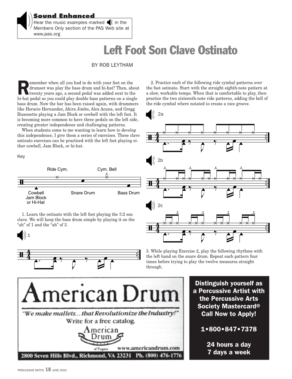 Left Foot Son Clave Ostinato