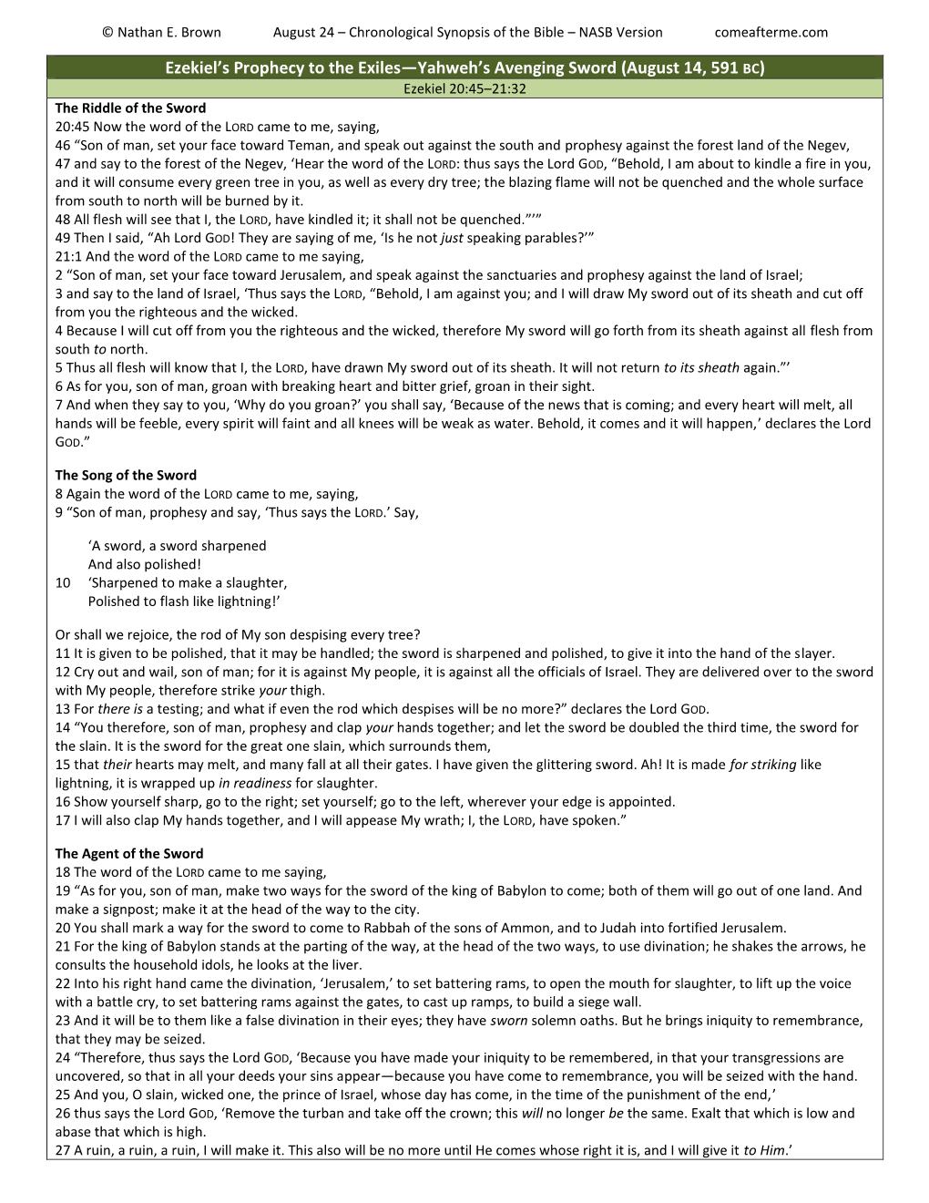 236 August 24 Chronological Synopsis of the Bible