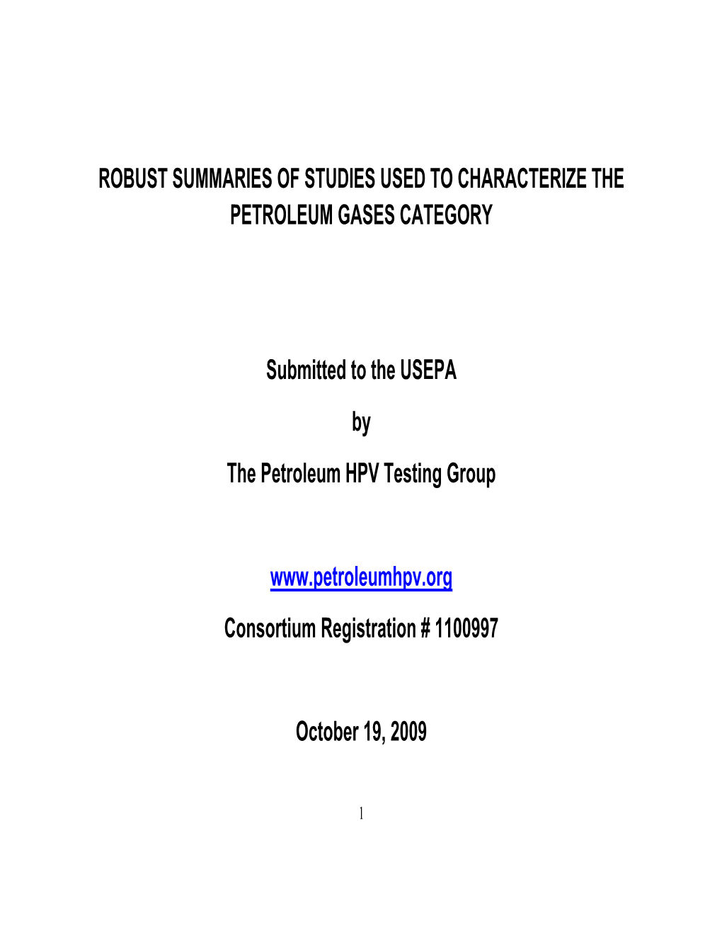 Robust Summary for Petroleum Gases