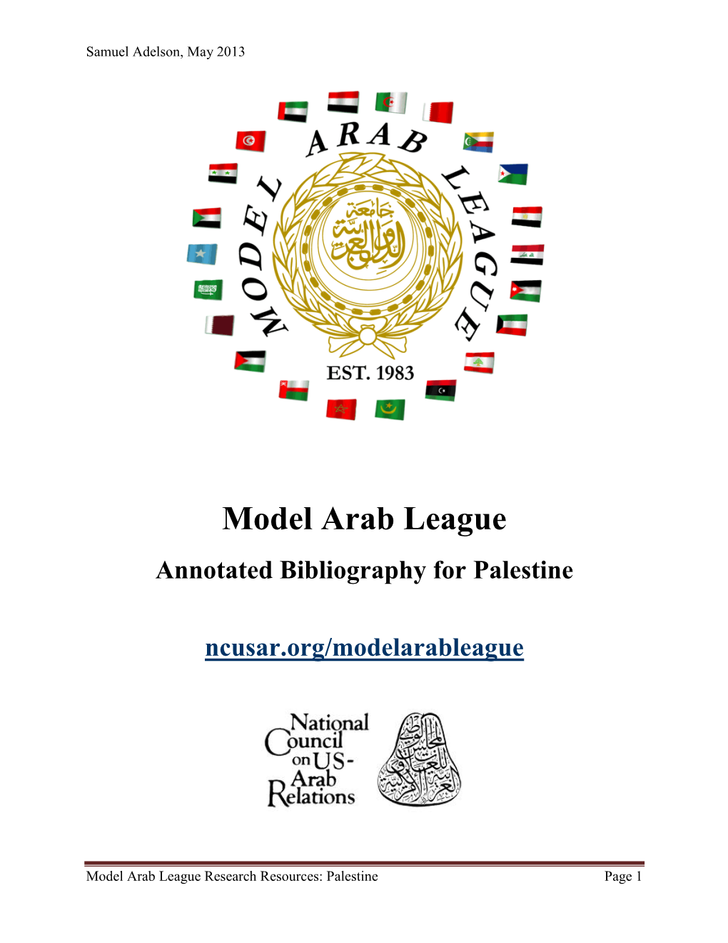 Annotated Bibliography for Palestine