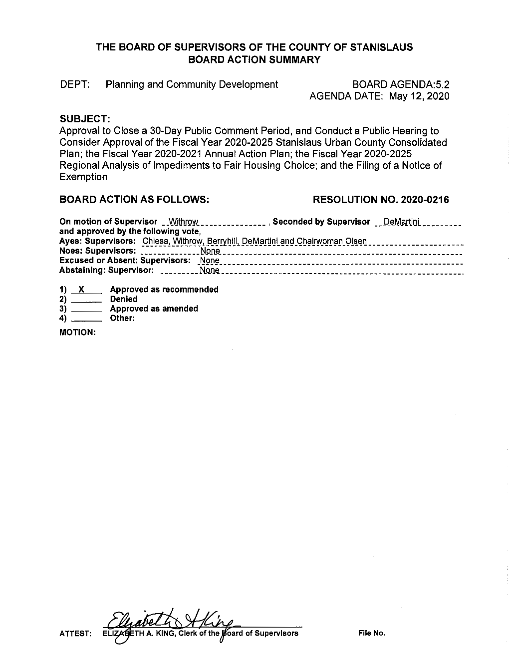 2020-2025 Stanislaus Urban County Consolidated Plan