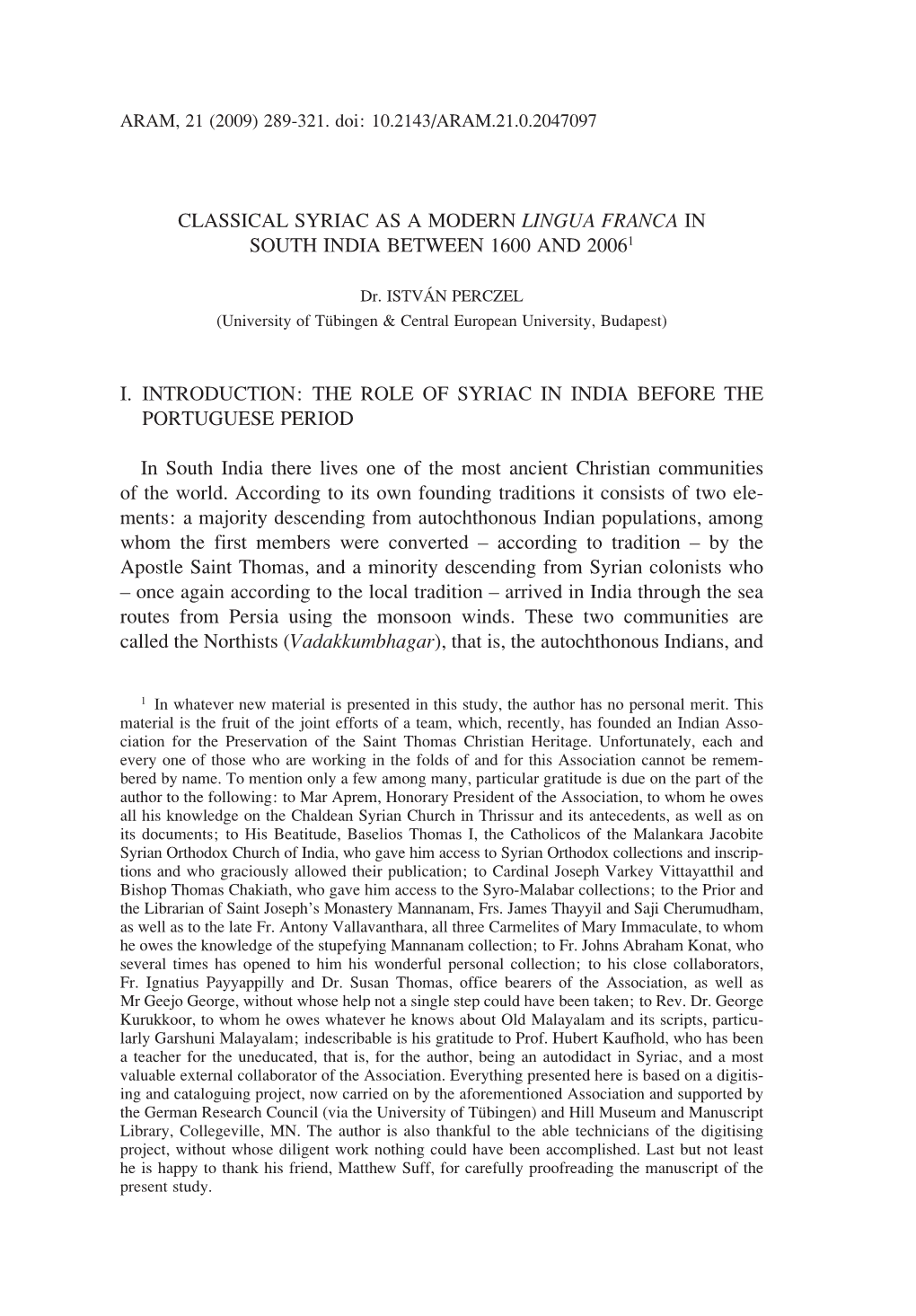 The Role of Syriac in India Before the Portuguese Period