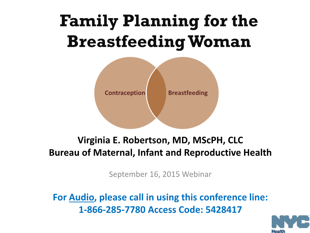 Presentation: Family Planning for the Breastfeeding Woman