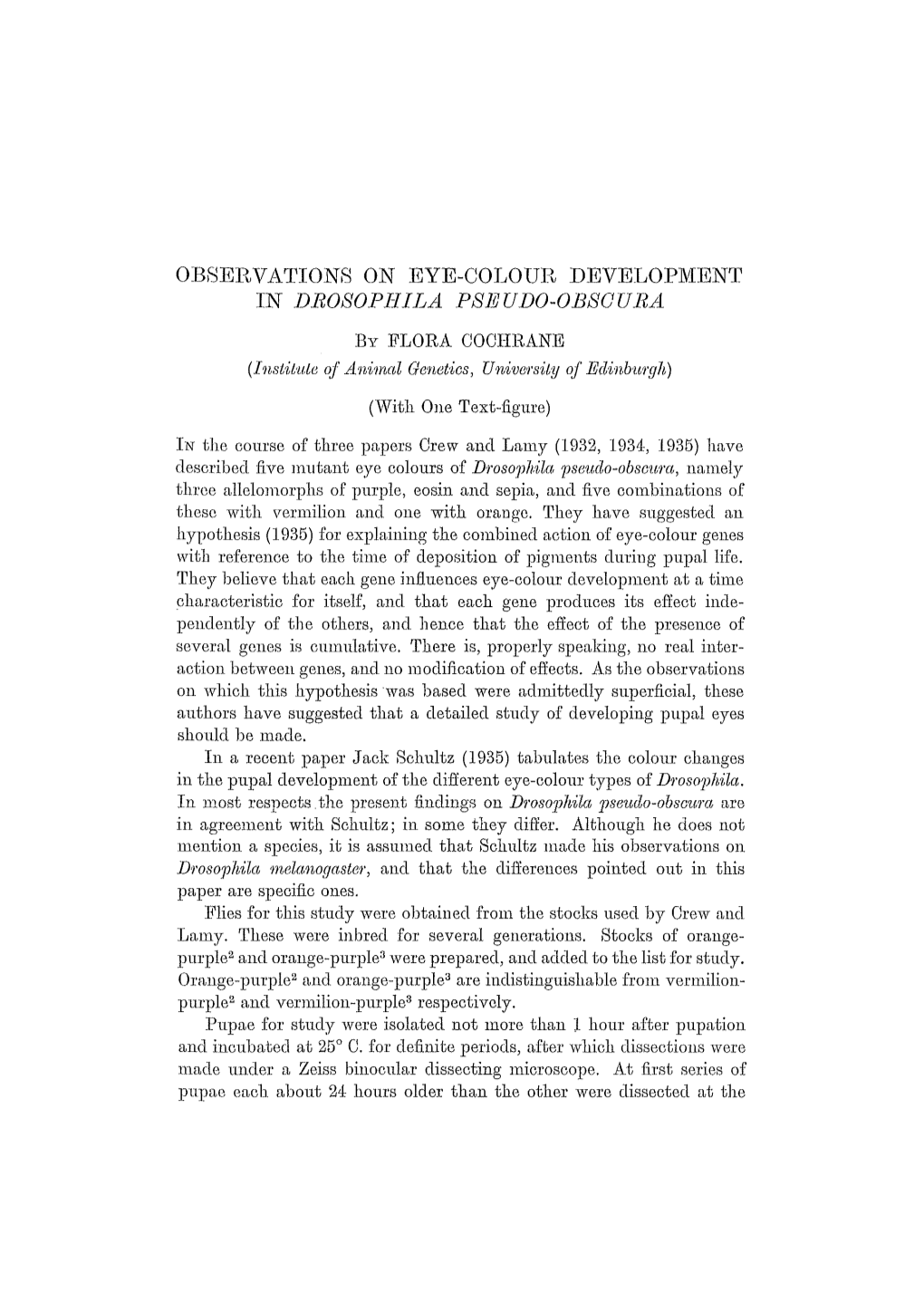 Observations on Eye-Colour Development In