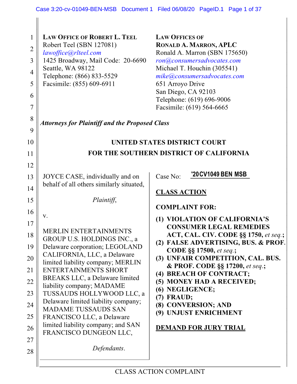 Case V. Merlin Entertainments Group US Holdings Inc