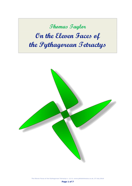 The Eleven Faces of the Pythagorean Tetractys