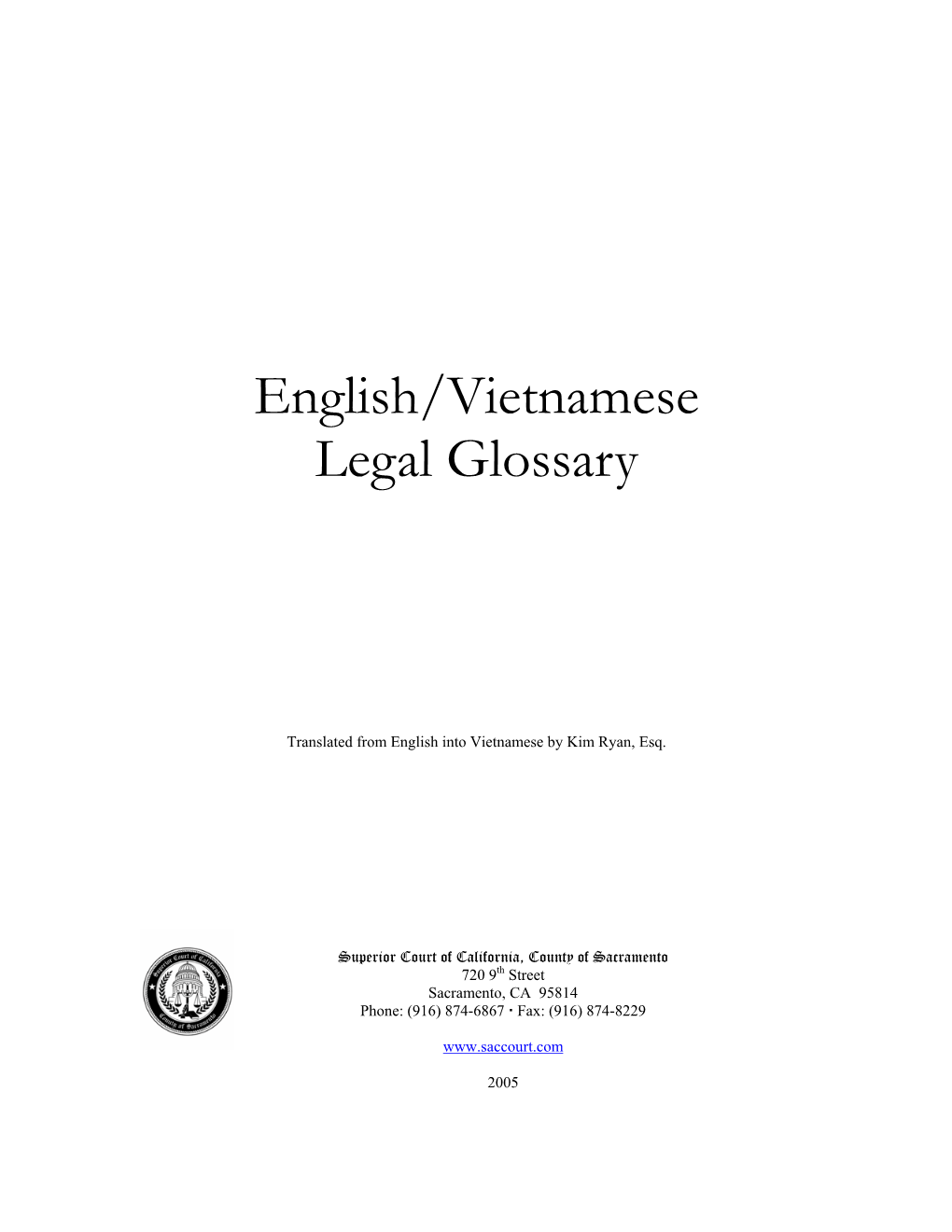 English/Vietnamese Legal Glossary
