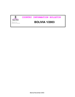 Bolivia 1/2003