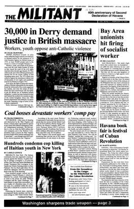 30000 in Derry Demand Justice in British Massacre
