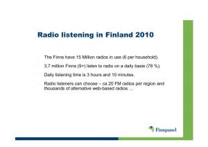 Radio Listening in Finland 2010