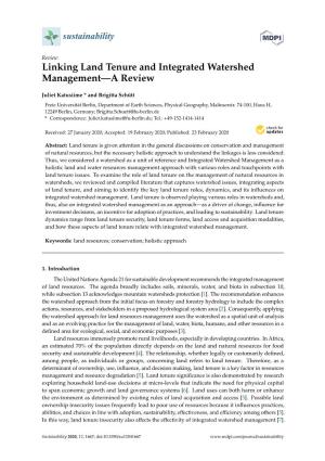 Linking Land Tenure and Integrated Watershed Management—A Review