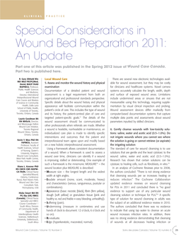 Special Considerations in Wound Bed Preparation 2011: an Update