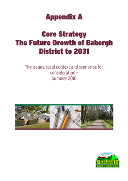 Appendix a Core Strategy the Future Growth of Babergh District to 2031