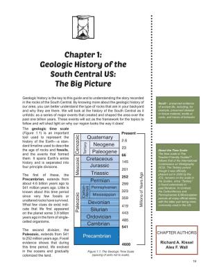 Geologic History of the South Central US: the Big Picture