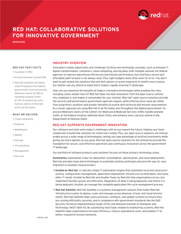 Red Hat: Collaborative Solutions for Innovative Government
