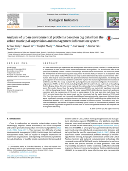 Analysis of Urban Environmental Problems Based on Big Data from The