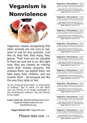 Veganism Is Nonviolence