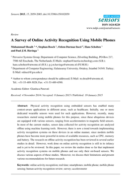 A Survey of Online Activity Recognition Using Mobile Phones