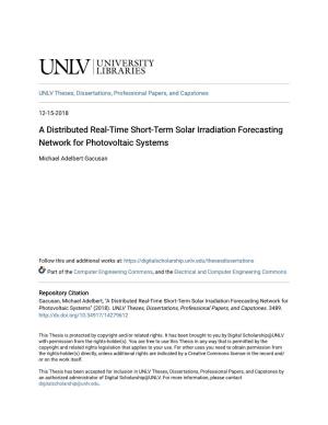 A Distributed Real-Time Short-Term Solar Irradiation Forecasting Network for Photovoltaic Systems
