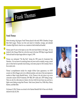 Frank Thomas Before Becoming a Big Leaguer, Frank Thomas Babe Ruth League