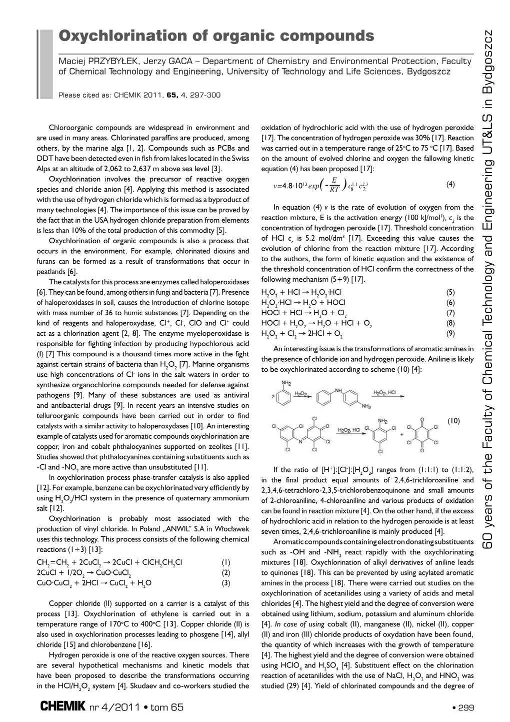 Oxychlorination of Organic Compounds