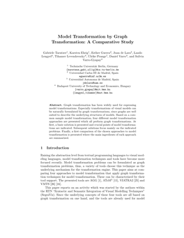 Model Transformation by Graph Transformation: a Comparative Study